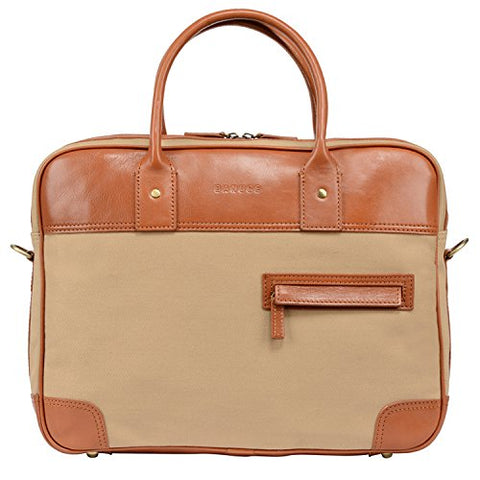 Banuce 14" Laptop Messenger Bag for Men Canvas Leather Business Tote Tablet Shoulder Satchel