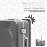 Andiamo Elegante Aluminum Frame 28" Large Zipperless Luggage With Spinner Wheels (28in, Black Pearl)