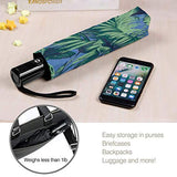 NiYoung Green Banana Leaf Print Travel Sun&Rain Windproof Umbrella, Lightweight Compact Automatic Umbrellas Golf Umbrellas for Kids Women Men, Umbrella for Summer Gifts