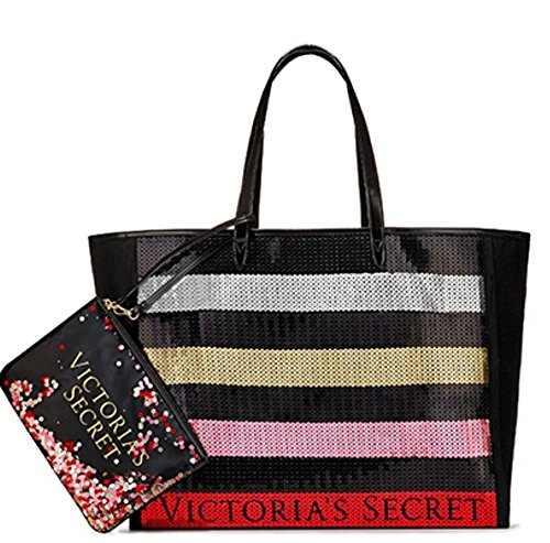 victoria secret black tote bag