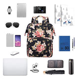 Laptop Backpack,15.6 Inch Stylish College School Backpack with USB Charging Port,Water Resistant Casual Daypack Laptop Backpack for Women/Girls/Business/Travel (Flower Pattern)