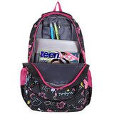 Mggear 19-Inch Girls' School Book Backpack W/ Hearts & Butterflies Print, Black