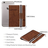 Banuce Real Leather Passport Holder for Men Travel Wallet Cover with Elastic Strap