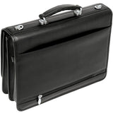 McKlein, I Series, Bucktown, Full Grain Cashmere Napa Leather, 15" Leather Double Compartment Laptop Briefcase, Black (43545)