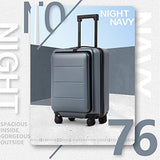 COOLIFE Luggage Suitcase Piece Set Carry On ABS+PC Spinner Trolley with Laptop pocket (Night navy, 20in(carry on))