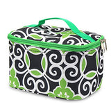 Zodaca Travel Cosmetic Organizer Carry Bag, Navy/Green Swirls