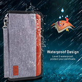 Idefair Travel Wallet Family Passport Holder,RFID Blocking Waterproof Document Organizer Case for Passports, ID Cards, Credit Cards, Flight Tickets, Money and Other Travel Accessories (Gray)