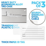 Ce Luggage Tags 3 Units, Stainless Steel. 1-Year Warranty And Bonus Included.