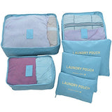Travel Luggage Organizer Packing Cubes,6 Pcs Travel Essential Bags in Bag, Waterproof Laundry Pouch