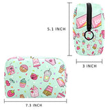 LORVIES Cupcake Makeup Bag Toiletry Bag for Women Skincare Cosmetic Handy Pouch Zipper Handbag