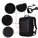 Hynes Eagle 28L Aurora Convertible 19x12x7.5 Flight Approved Carry On Travel Backpack Black Legend