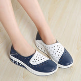 NRUTUP Fashion Women Round Head Flat Breathable Leisure Sports Shoes Shake Shoes(Blue,42)
