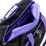 Olympia Deluxe Fashion Rolling Overnighter, Black/Purple, One Size