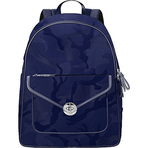 Baggallini Granada Laptop Backpack With Rfid, Navy Jacquard