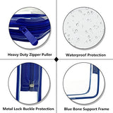 3pcs/pack Sariok Clear Toiletry Bag with Zipper TSA Approved Travel Cosmetic Bag PVC Make-up Pouch Handle Straps for Women Men, Carry On Airport Airline Compliant Quart Bags 3-1-1 Kit Luggage (Blue)