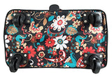 Trendy Flyer Computer/Laptop Rolling Bag 4 Wheel Case Flower Black