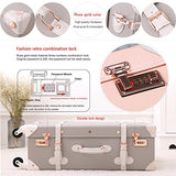 Unitravel Vintage Suitcase Set Spinner Travel Hardside Luggage Sets Pu Trunk