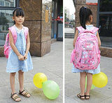 Tinksky Flowers Pattern Backpacks For Girls Elementary School Students Book Bag Pink