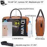 Banuce Vintage Genuine Oil-waxed Leather Briefcase for Men Business Attache Case Tote 14 inch