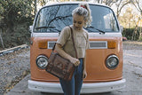 ECOSUSI Vintage Crossbody Messenger Bag Satchel Purse Handbag Briefcase for Women & Girl, Coffee