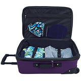 Us Traveler  Rio Two Piece Expandable Carry-On Luggage Set, Purple, One Size