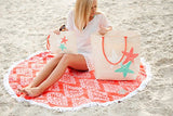 Fashion Heavy Duty Palm Coast Canvas Tote Bag Can Be Personalized Or Monogrammed (Starfish)