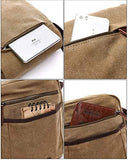 Sechunk Middle Vintage Canvas Messenger Cross body bag Shoulder bag (m_Khaki, middle)