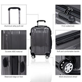 GHP 20" 24" 28" ABS & PC Shell Gray Trolley Suitcase Travelling Luggage Set w Wheels