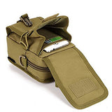 Military Tactical MOLLE Phone Pouch Waist Belt Bag Pack Gear Messenger Shoulder Saddlebag (Black)