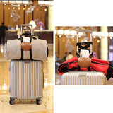 Luggage Strap,Not Bag Bungee, Add a bag Suitcase Belt for carry-on Luggage,Real Leather Travel Accessories (Brown)