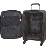 Dejuno Noir Lightweight 3-piece Spinner Luggage Set With Laptop Pocket-Grey, One Size
