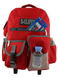 Rolling Backpack Wheeled School Backpack Book Bag Daypack with multiple Pockets Red
