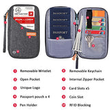 Dew Travel Wallet Rfid Blocking Waterproof Document Organizer Credit Card Clutch Bag, Family