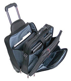 Mancini BIZTECH CompuRoller-Double Compartment Wheeled Laptop Briefcase in Black