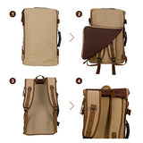 Ibagbar Canvas Backpack Travel Bag Hiking Bag Camping Bag Rucksack Khaki