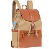 Banuce Canvas Leather Backpack for Men Women Outdoor Rucksack Casual College School Daypack Purse