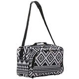 16 Inch Carry On Hand Luggage Flight Duffle Bag, 2nd Bag or Underseat, 19L (Black Aztec)
