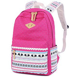 School Backpack for Girls,Hey Yoo Printed Canvas Casual Bookbag Backpack for Girls School (red)
