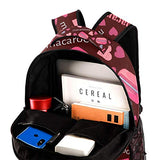 LORVIES Sweet Donuts Desserts Macaroons Hearts Love Pattern Lightweight School Classic Backpack Travel Rucksack for Girls Women Kids Teens