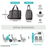 Travel Weekender Overnight Carry-on Shoulder Duffel Tote Bag (8" x 12" x 16 (Large), Black & White Stripes)