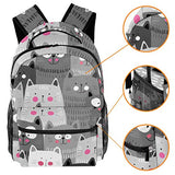 LORVIES Cute Cats Pattern Japanese Style Backpacks School Bookbags Daypack Bag for Men and Women