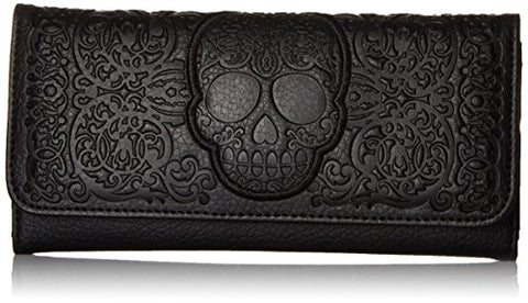 Loungefly Lattice Skull Wallet, Black, One Size