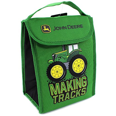 John Deere Boys' Making Tracks Foldable Lunch Bag, Green