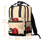LORVIES Retro Japanese Martial School Bag for Student Bookbag Teens Travel Backpack Casual Daypack Travel Hiking Camping