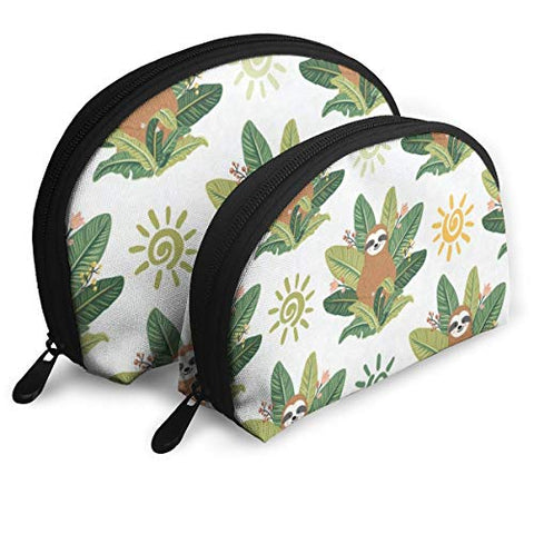 Makeup Bag Sloth In Jungle Handy Shell Cosmetic Bags Holder For Women