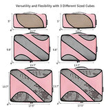 6 Set Packing Cubes,3 Various Sizes Travel Luggage Packing Organizers (Pink)