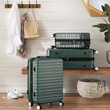 AmazonBasics Premium Hardside Spinner Luggage with Built-In TSA Lock - 2-Piece Set (20", 28"), Green