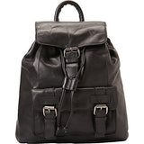 Mancini Leather Goods Backpack with RFID Secure Pocket (Black)