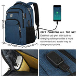 Laptop Backpack,Business Travel Anti Theft Slim Durable Laptops Backpack with USB Charging Port,Water Resistant College School Computer Bag for Women & Men Fits 15.6 Inch Laptop and Notebook - Blue