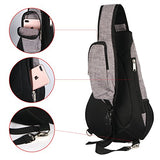 Freewander Nylon Sling Bag Shoulder Back Packs Crossbody Pack Chest Bags Black for Men (Gray)